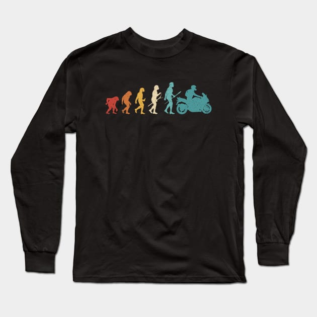 motorcycle evolution funny motorcycle gifts Long Sleeve T-Shirt by savage land 